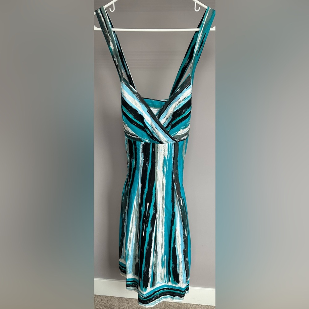 DRESS BARN size 12 Blue and Black Striped dress.